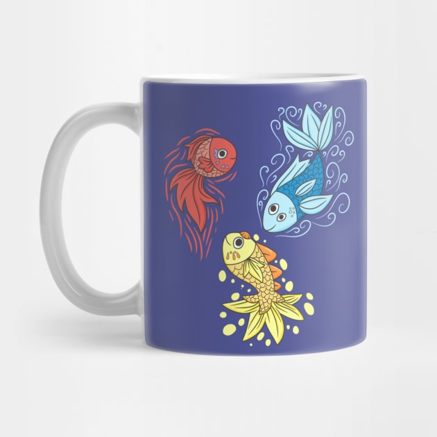 Red Yellow Blue Fishes by KammyBale